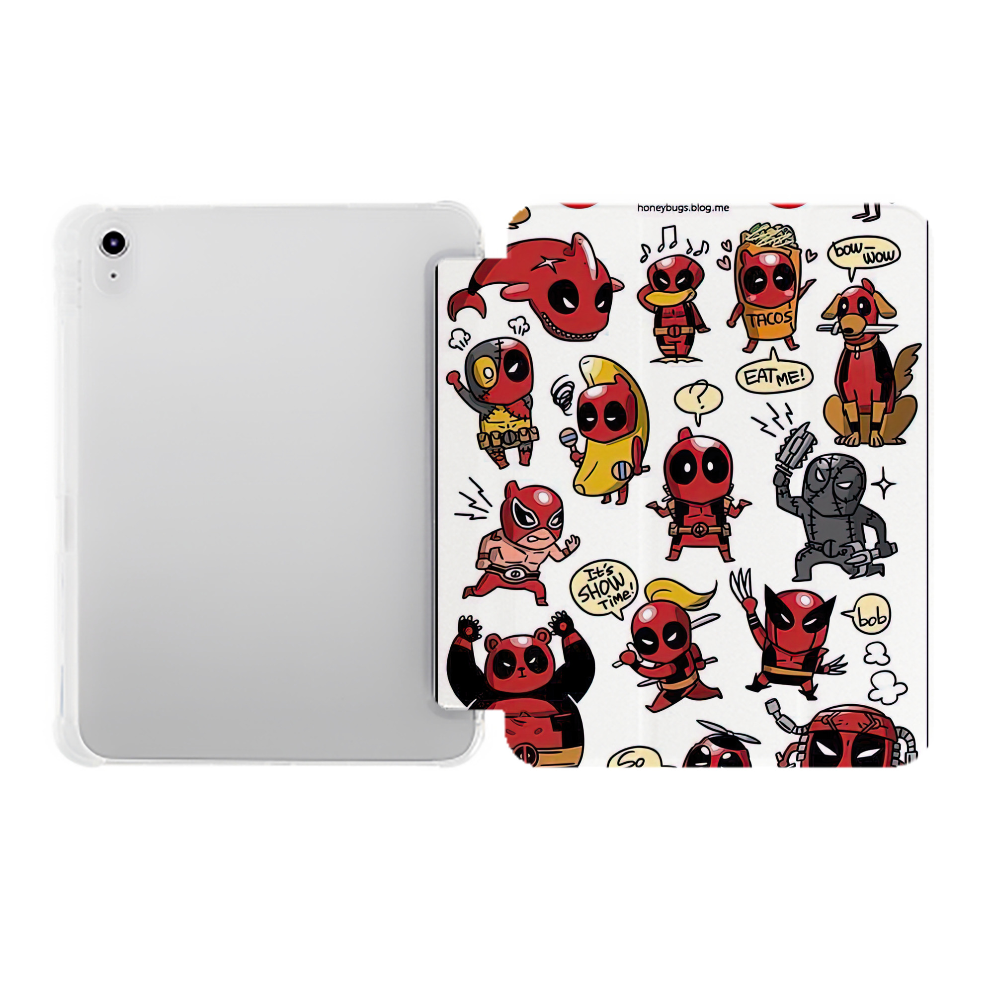 （画像用） Deadpool デッドプール IPad ケース ペン収納付き 三つ折りスタンド PUレザー×シリコン 対応機種9.5/10.5/10.9インチ